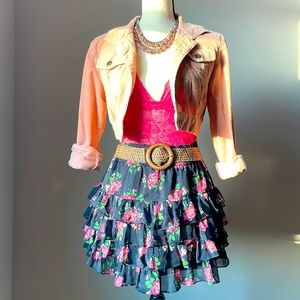 Y2K Style Floral Layered Skirt